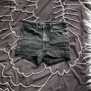 black high rise jean shorts size 00